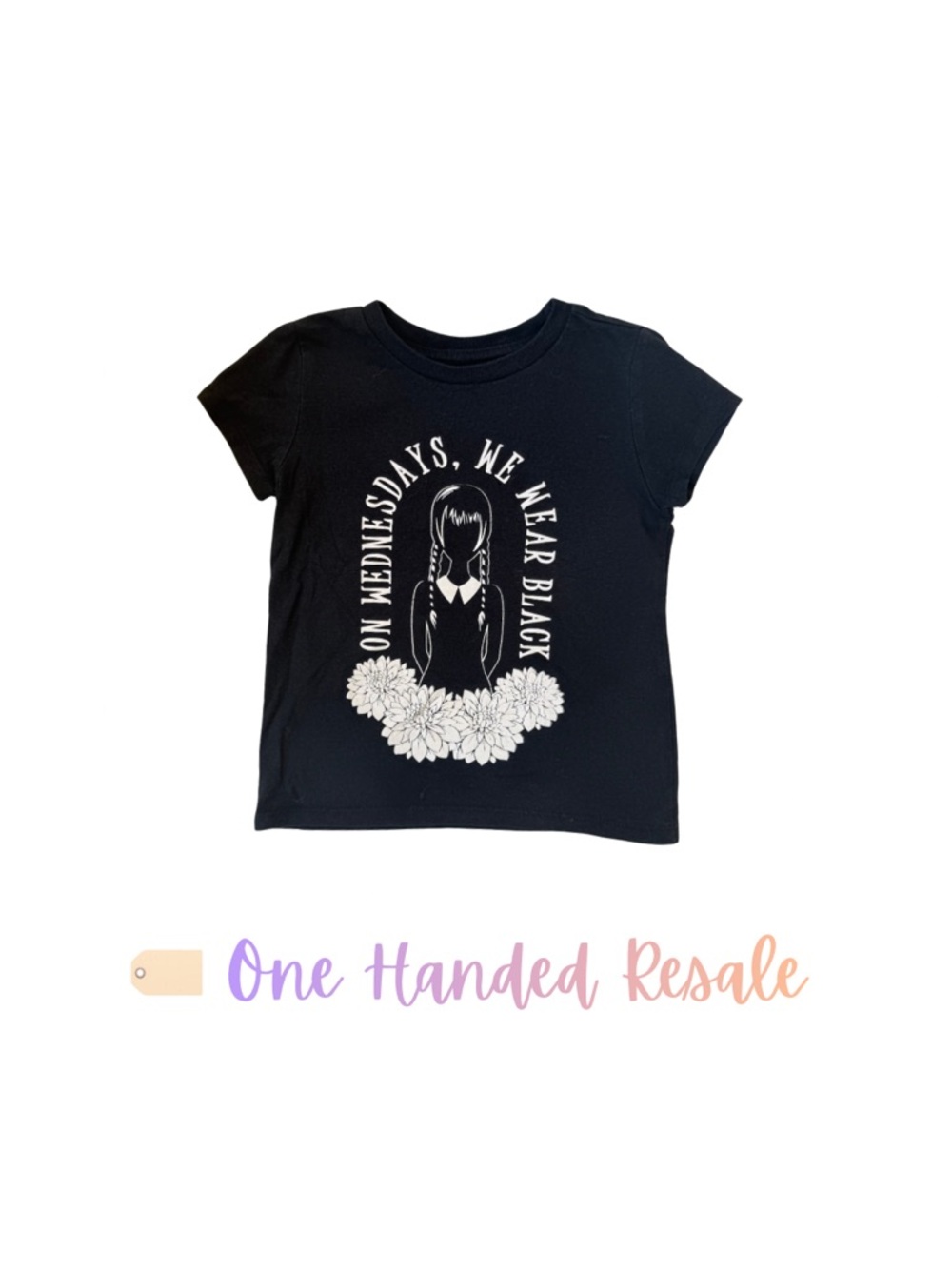 🖤 Wednesday Addams Family “On Wednesdays We Wear Black” Graphic Tee Shirt XS 4/5